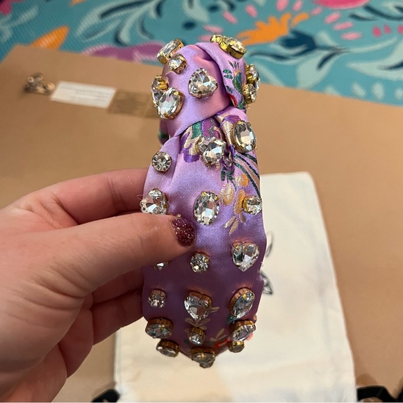 La Bella Purple Silk Embellished Headband - Picture 8 of 16
